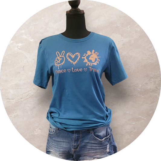 "Peace, Love, and Travel" Tee