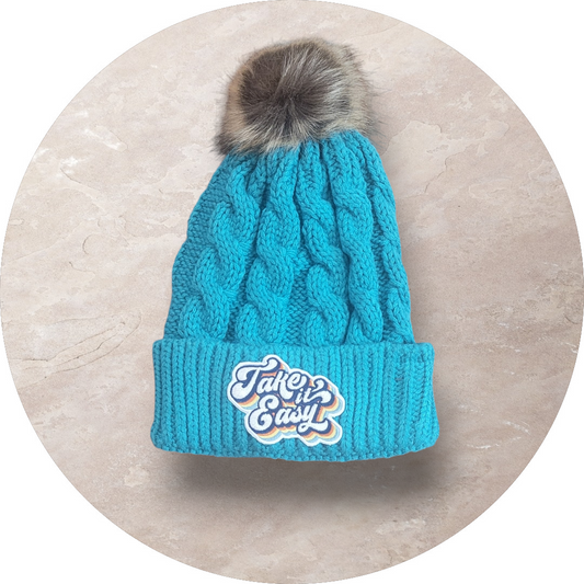 Light Blue Take It Easy Beanie